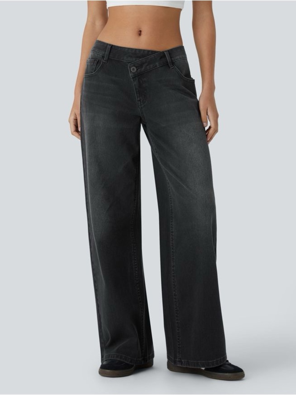 Halara Flex Black Low Rise Baggy Jeans S Ultra Tall 35.5”